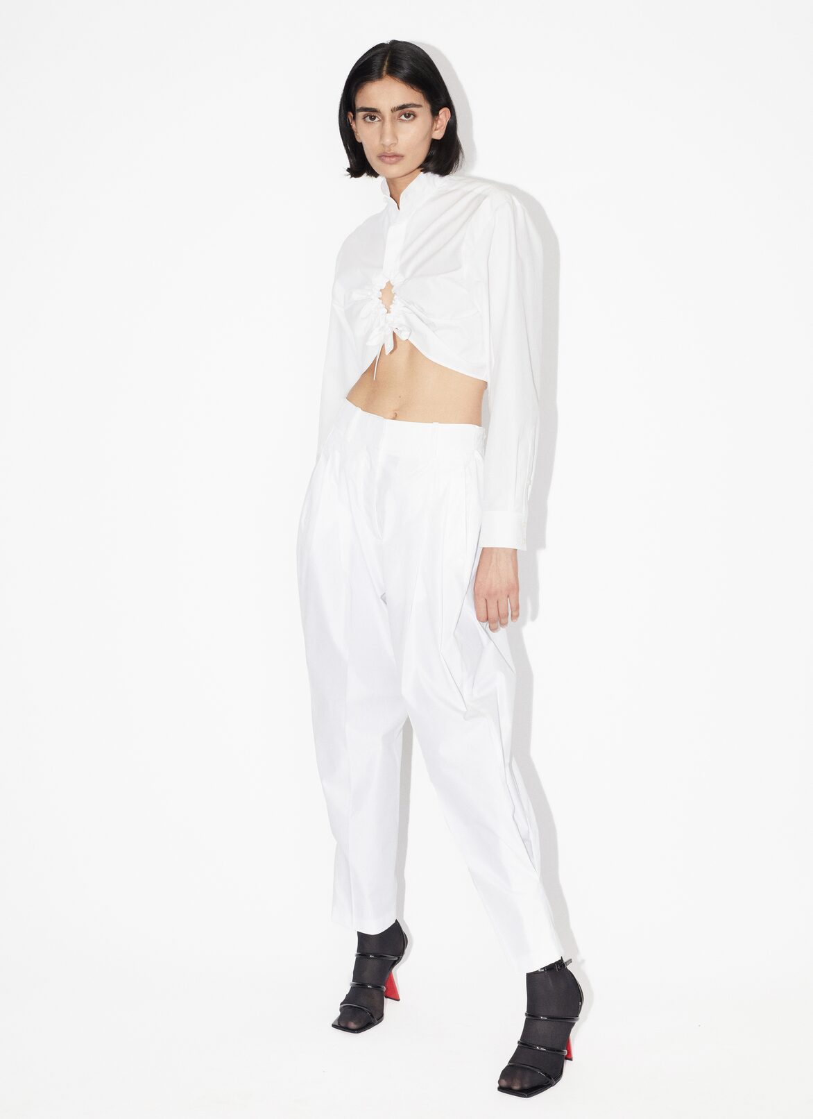 Loose poplin trousers ALAÏA WHITE LOOSE POPLIN TROUSERS